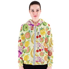 Cute Fruits Pattern Women s Zipper Hoodie