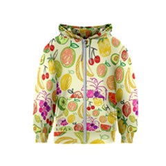 Cute Fruits Pattern Kids  Zipper Hoodie