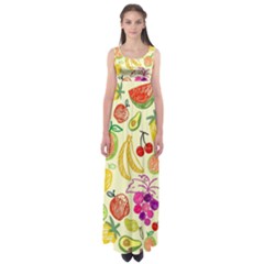 Cute Fruits Pattern Empire Waist Maxi Dress by paulaoliveiradesign