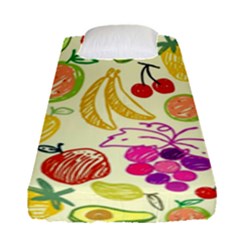 Cute Fruits Pattern Fitted Sheet (single Size) by paulaoliveiradesign