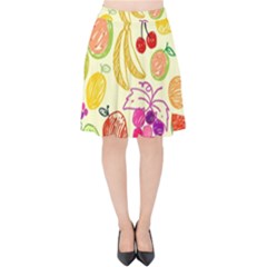 Cute Fruits Pattern Velvet High Waist Skirt by paulaoliveiradesign