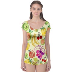 Cute Fruits Pattern Boyleg Leotard  by paulaoliveiradesign