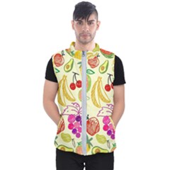 Cute Fruits Pattern Men s Puffer Vest