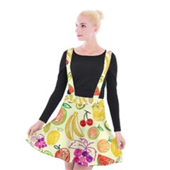 Cute Fruits Pattern Suspender Skater Skirt by paulaoliveiradesign