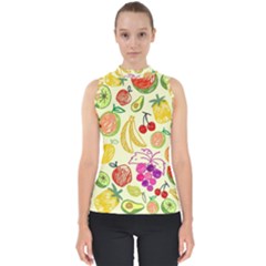 Cute Fruits Pattern Shell Top by paulaoliveiradesign