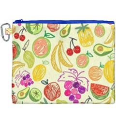 Cute Fruits Pattern Canvas Cosmetic Bag (xxxl) by paulaoliveiradesign