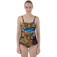 Monument President Landmark Twist Front Tankini Set by Celenk