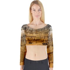 Palace Monument Architecture Long Sleeve Crop Top