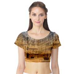 Palace Monument Architecture Short Sleeve Crop Top