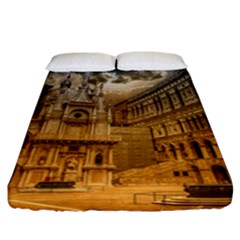 Palace Monument Architecture Fitted Sheet (California King Size)