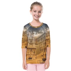 Palace Monument Architecture Kids  Quarter Sleeve Raglan Tee