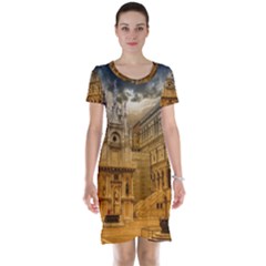 Palace Monument Architecture Short Sleeve Nightdress