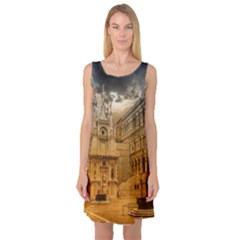 Palace Monument Architecture Sleeveless Satin Nightdress