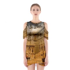 Palace Monument Architecture Shoulder Cutout One Piece