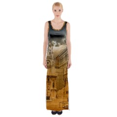 Palace Monument Architecture Maxi Thigh Split Dress