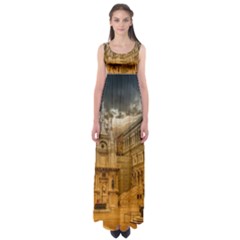 Palace Monument Architecture Empire Waist Maxi Dress