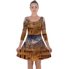 Palace Monument Architecture Quarter Sleeve Skater Dress