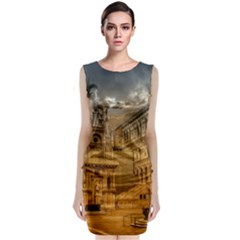 Palace Monument Architecture Classic Sleeveless Midi Dress