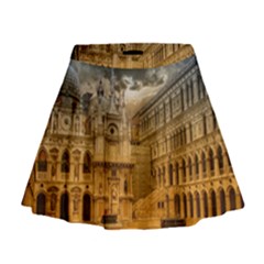 Palace Monument Architecture Mini Flare Skirt