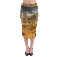 Palace Monument Architecture Midi Pencil Skirt