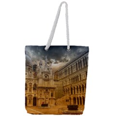 Palace Monument Architecture Full Print Rope Handle Tote (Large)