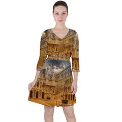 Palace Monument Architecture Ruffle Dress