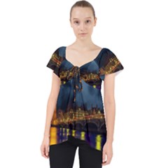 London Skyline England Landmark Lace Front Dolly Top