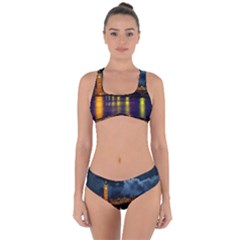 London Skyline England Landmark Criss Cross Bikini Set