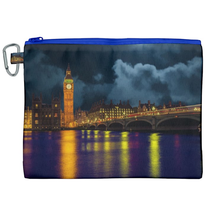 London Skyline England Landmark Canvas Cosmetic Bag (XXL)