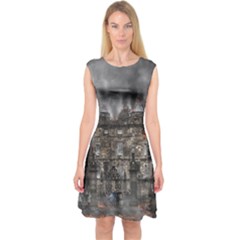 Armageddon War Apocalypse Capsleeve Midi Dress by Celenk