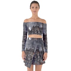 Armageddon War Apocalypse Off Shoulder Top With Skirt Set