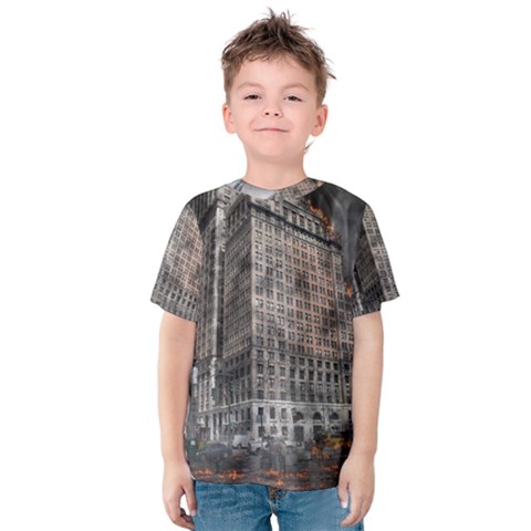 World War Armageddon Destruction Kids  Cotton Tee by Celenk