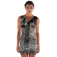 World War Armageddon Destruction Wrap Front Bodycon Dress by Celenk