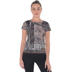 World War Armageddon Destruction Short Sleeve Sports Top  by Celenk