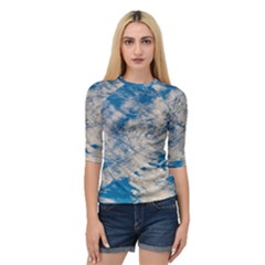 Clouds Sky Scene Quarter Sleeve Raglan Tee