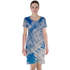 Clouds Sky Scene Short Sleeve Nightdress by Celenk