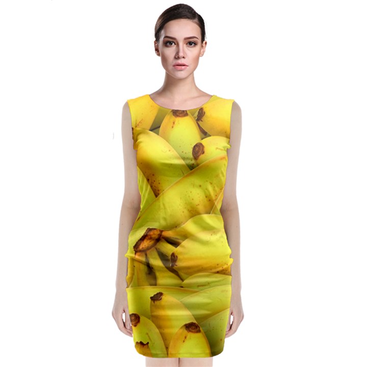 Yellow Banana Fruit Vegetarian Natural Classic Sleeveless Midi Dress