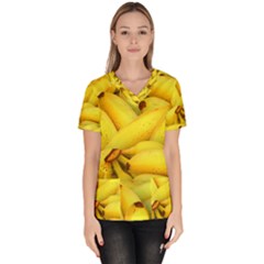 Yellow Banana Fruit Vegetarian Natural Scrub Top by Celenk