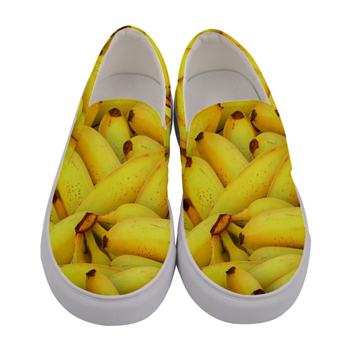 Yellow Banana Fruit Vegetarian Natural Women s Canvas Slip Ons