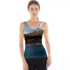 Island God Rays Sky Nature Sea Tank Top by Celenk