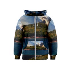 Island God Rays Sky Nature Sea Kids  Zipper Hoodie by Celenk