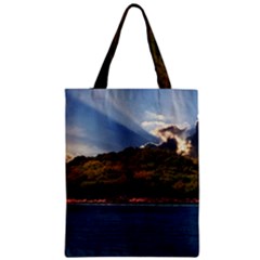 Island God Rays Sky Nature Sea Zipper Classic Tote Bag by Celenk