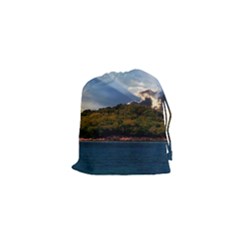 Island God Rays Sky Nature Sea Drawstring Pouches (xs)  by Celenk