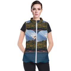 Island God Rays Sky Nature Sea Women s Puffer Vest