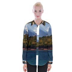 Island God Rays Sky Nature Sea Womens Long Sleeve Shirt