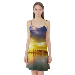 Landscape Lake Sun Sky Nature Satin Night Slip by Celenk