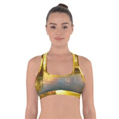 Landscape Lake Sun Sky Nature Cross Back Sports Bra