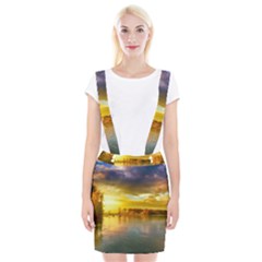 Landscape Lake Sun Sky Nature Braces Suspender Skirt by Celenk