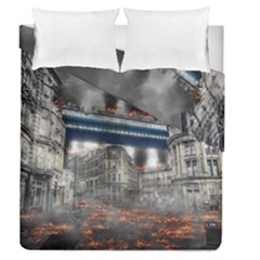 Destruction City Building Duvet Cover Double Side (queen Size) by Celenk