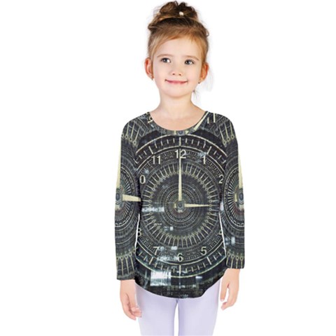 Time Machine Science Fiction Future Kids  Long Sleeve Tee by Celenk